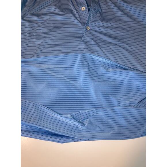 F&G Tech Men Golf Shirt XL Blue Stripe 94% Polyester with Shell Houston Open - Picture 7 of 9